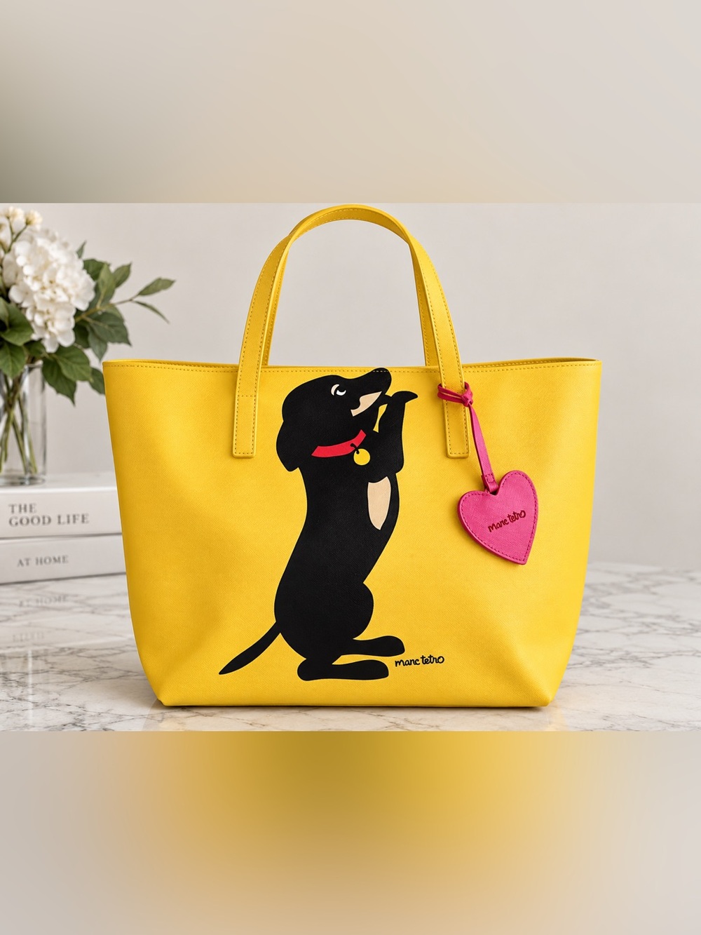 Marc Tetro Yellow Dachshund Dog Purse
